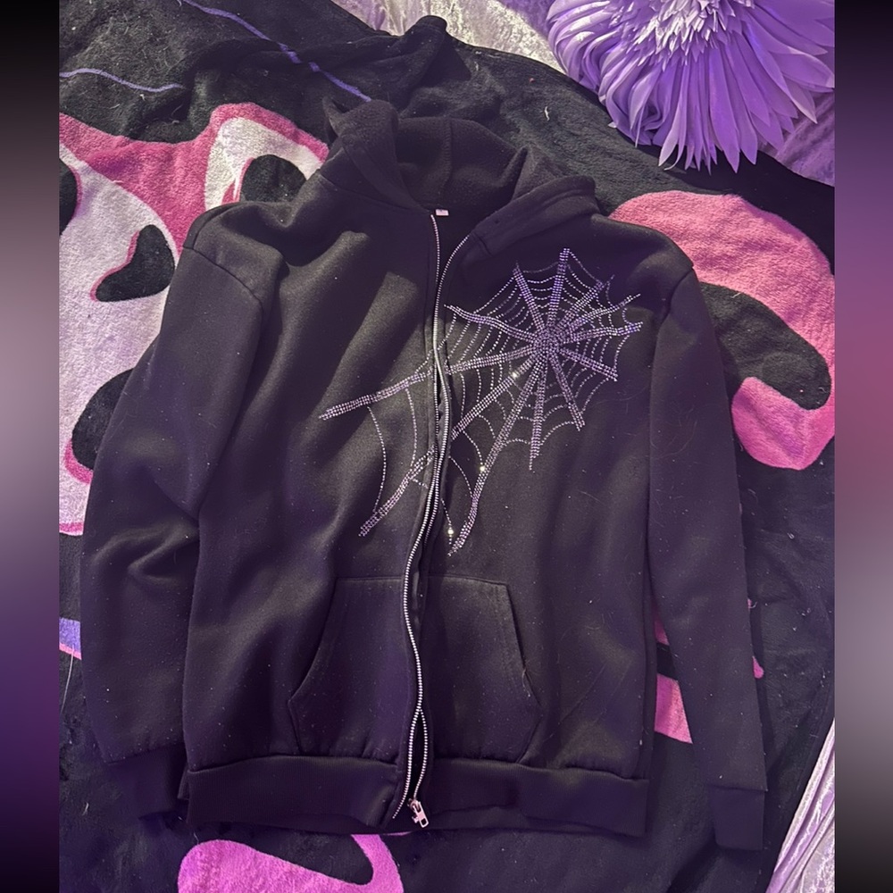 Rhinestone spiderweb 🕸️ hoodie